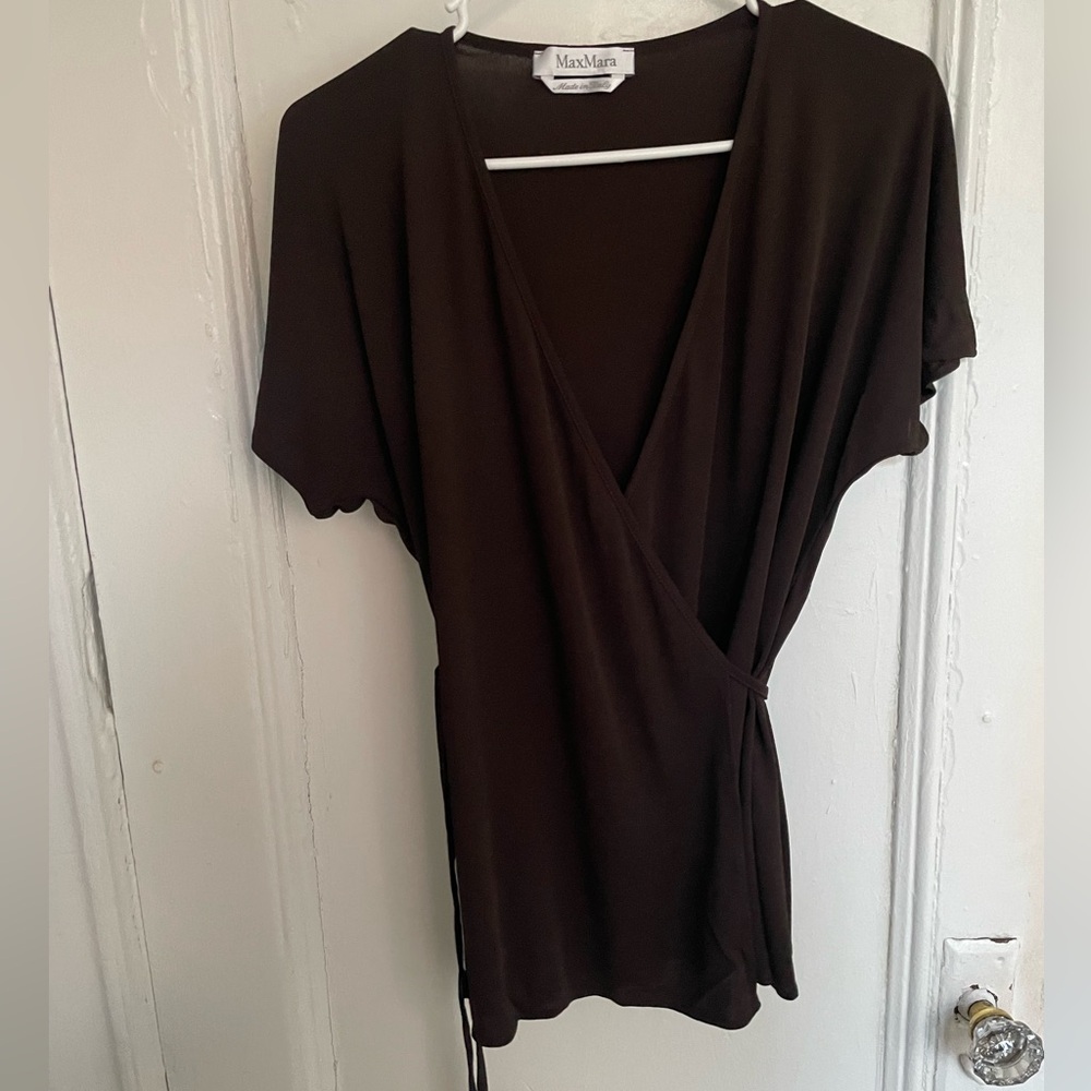 Max mara wrap top brown- vintage made in Italy